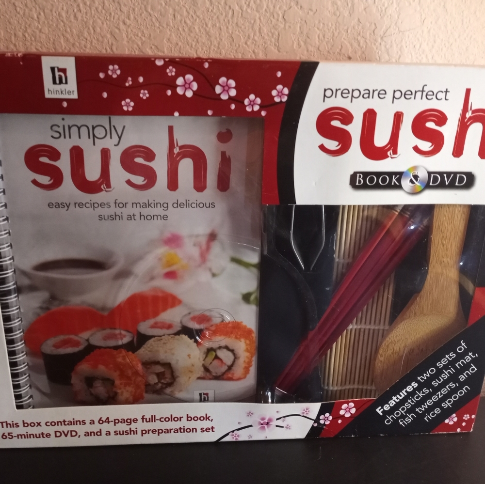 Hinkler Complete Sushi Prep Set New in Box incl cookbook, instruction DVD etc